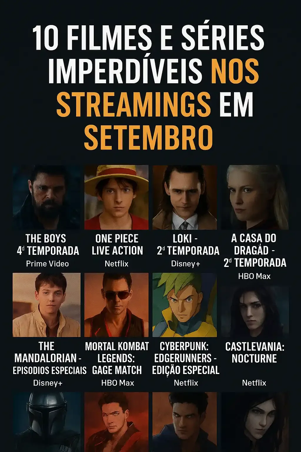 10 Filmes e Séries Imperdíveis nos Streamings em Setembro